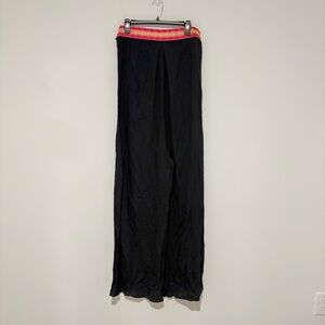 RusttyDustty Aztec trim strapless‎ wide leg jumpsuit black size medium